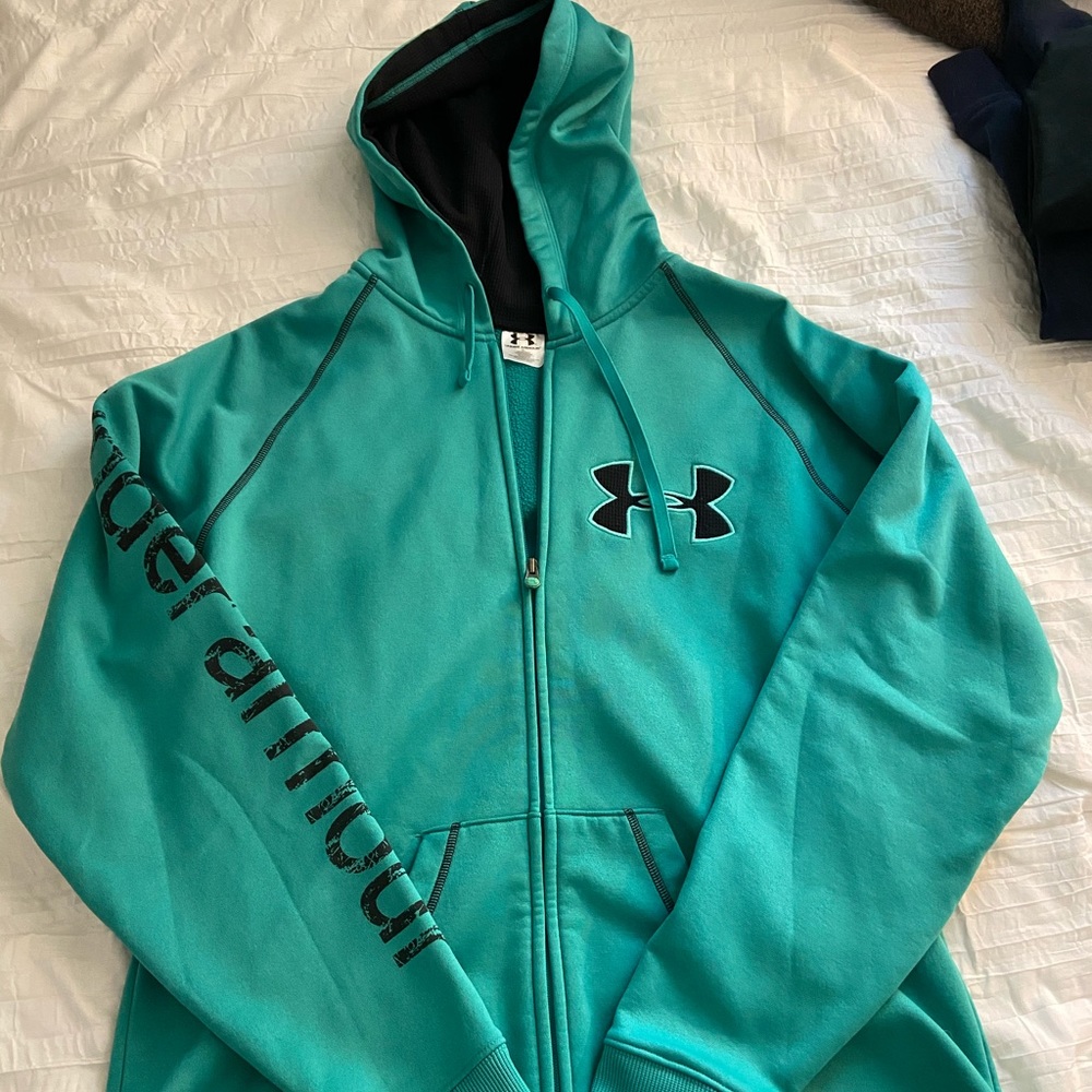 teal under armour sweatshirt